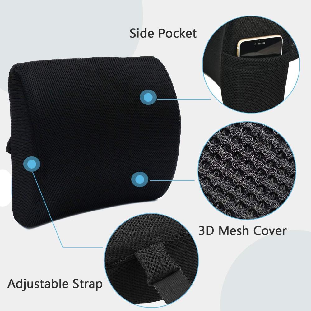Seat Cushion & Lumbar Support Pillow - Filling-Blue Memory Foam: image 8