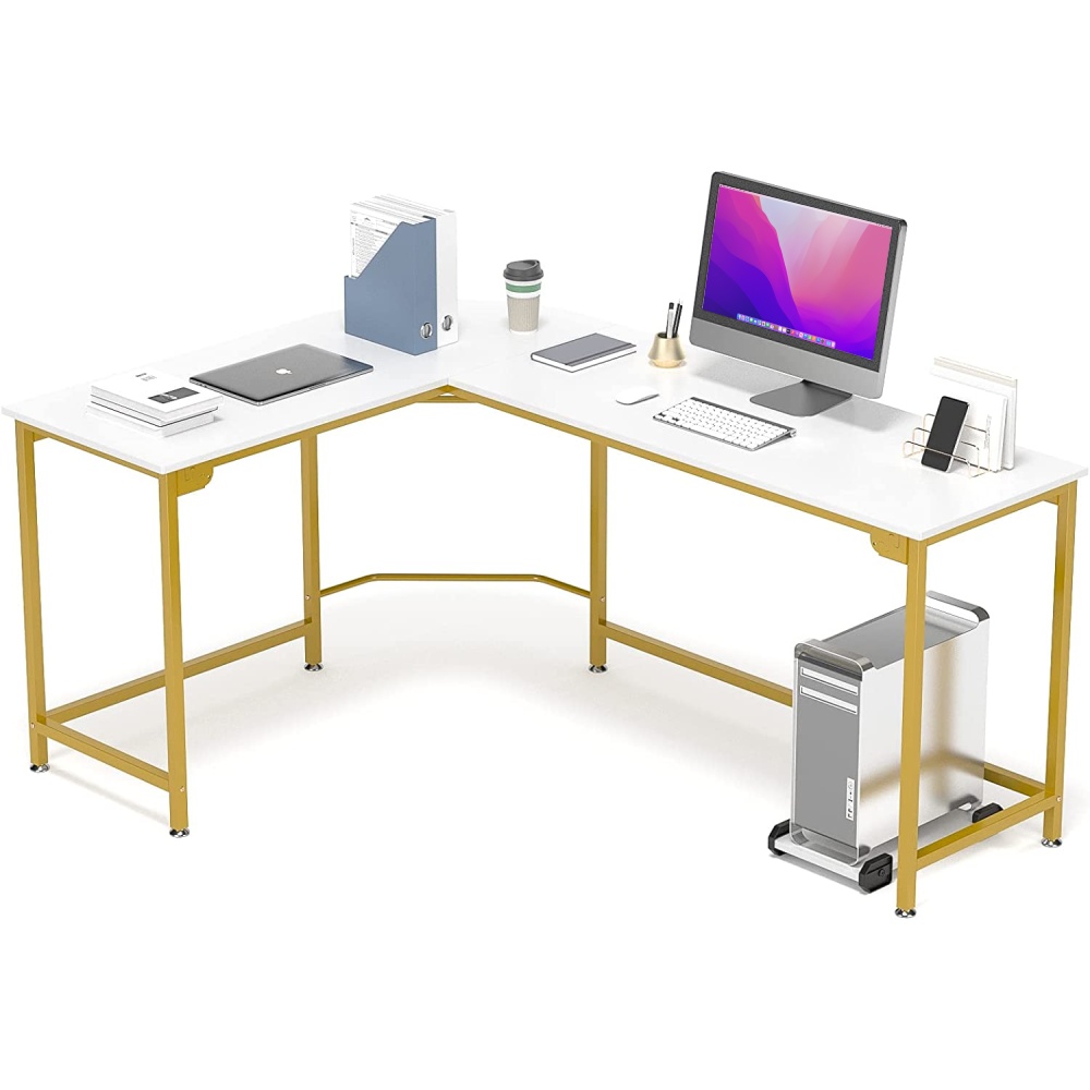 L-Shaped Corner Desk - Beige: image 7