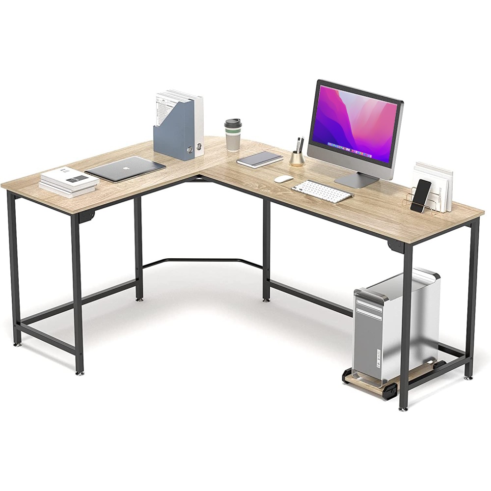L-Shaped Corner Desk - Beige: image 1