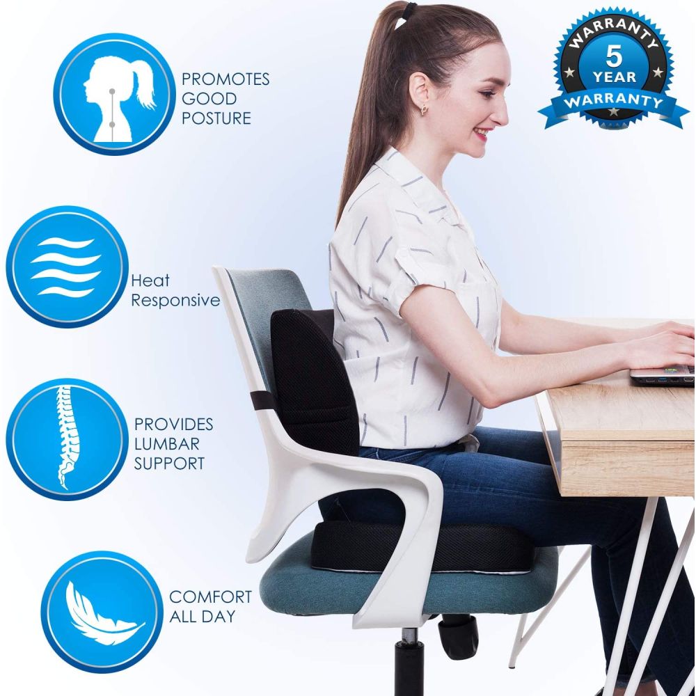 Seat Cushion & Lumbar Support Pillow - Filling-Blue Memory Foam: image 5
