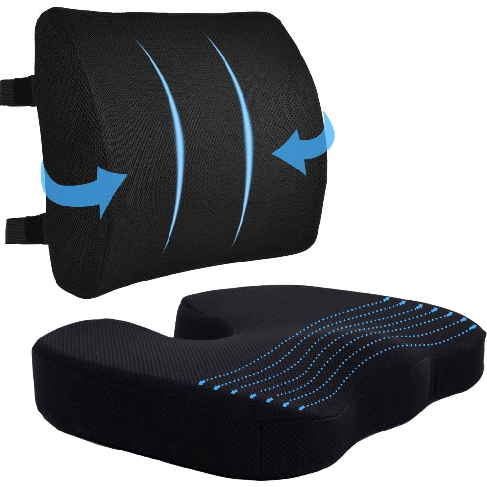 Seat Cushion & Lumbar Support Pillow - Filling-Blue Memory Foam: image 4